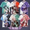 New Game Anime Genshin Impact Hutao Yae Miko Print T-shirt 3D Men Women Cosplay Tee Shirt Summer Street Harajuku Unisex Clothing