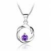 Elegant Twisted Circle Pendant Necklace for Women Shiny Cubic Zirconia Crystal Pendant Jewelry Gift Fashion Necklace for Her Birthday Mother's Day