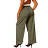 Женские брюки широкие от бедра, брюки прямого кроя с высокой посадкой для бизнеса, длинные брюки с поясом