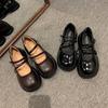 Модные и удобные женские мокасины с круглым носком Black Hundred с толстой подошвой. Женские летние туфли в стиле ретро в стиле Мэри Джейн.