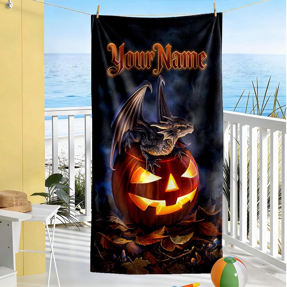 Gothic Illustrations Customized Name Beach Towel Super Soft Microfiber Quickdry Fabric Portable for SwimmingBeachCamping Travel Beach AccessoriesGym