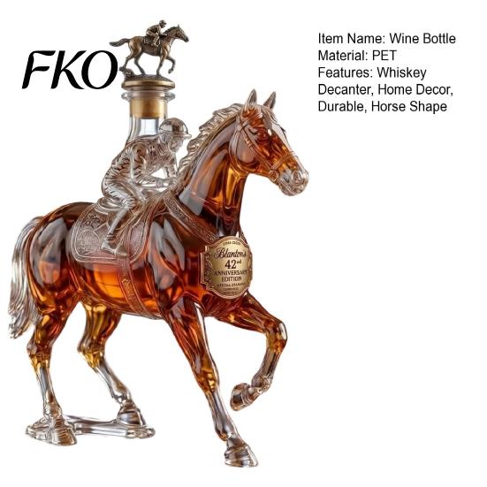 Durable Glass Whiskey Container Decanter, Horse Shape, High Borosilicate Wine Bottle, Gift for Men Preserves Aroma And Flavor Container, Lovers