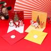1PC Decorative Festival Decors Handwritten Blessing Postcard Folding Christmas Card 3D