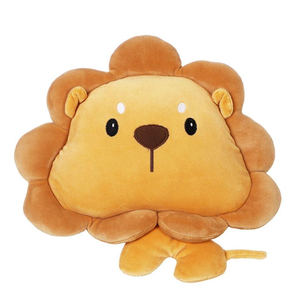 Cartoon Lion Lion Plush Car Neck Pillow Crab Car Waist Cushion Cute Auto Headrest  Car Accessorie