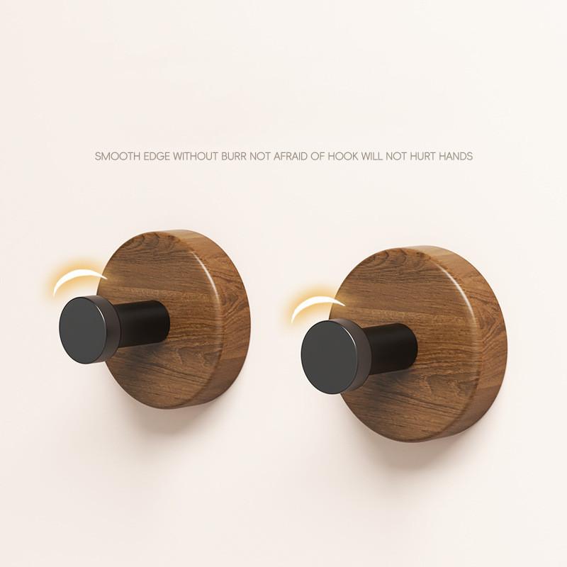 1-4 шт. настенных крючков из орехового дерева, самоклеящиеся крючки для полотенец, вешалки для полотенец в ванной, держатели для полотенец, кухонные крючки