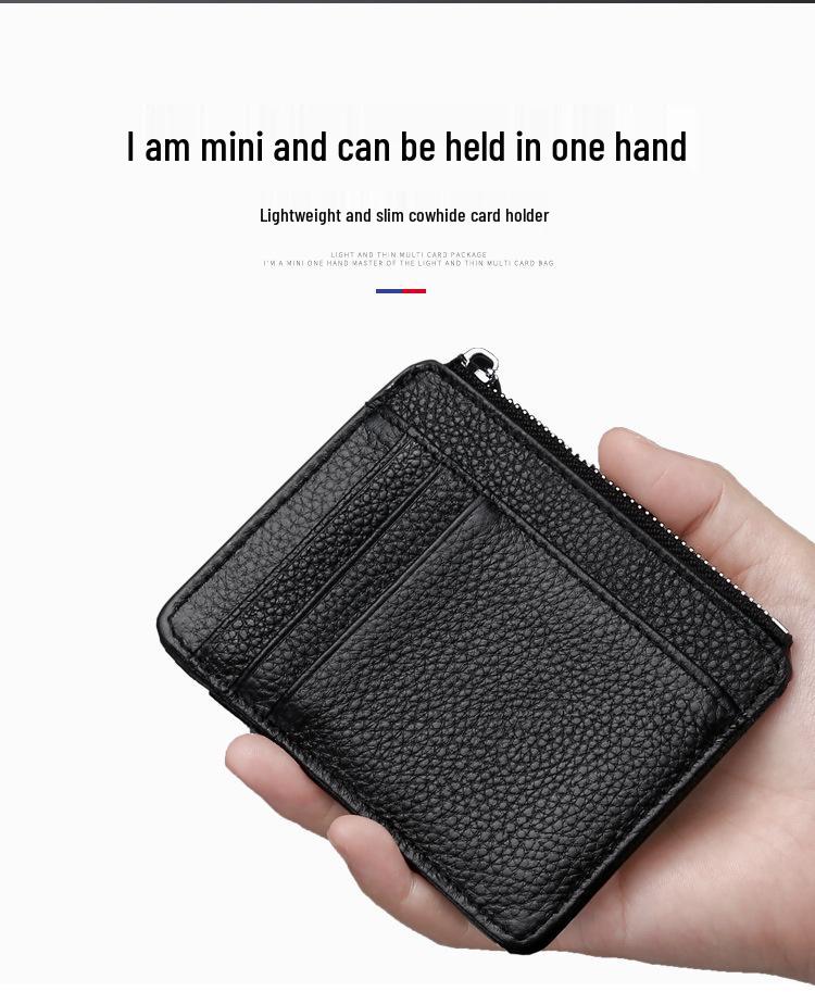 Ультратонкий держатель для карт из натуральной кожи с несколькими отделениями