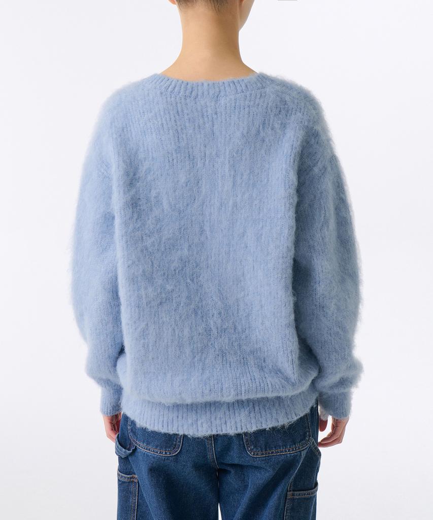 MUSINSA STANDARD WOMAN Women'S Hairy Relaxed V-Neck Knit [Sky Blue]