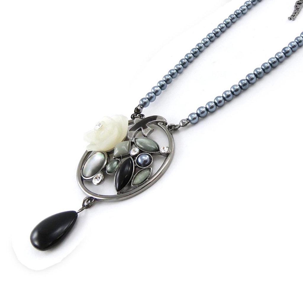 Les Trésors De Lily [J2799] - Дизайнерское колье «Liberty» серо-черный