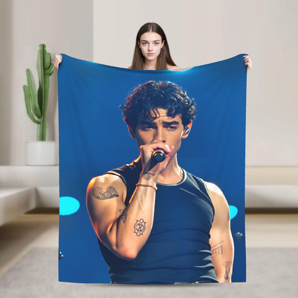 Joe Jonas  Plush Blanket Boy Girl J-Jonas Brothers  Flannel Throw Blanket For Couch Chair Sofa Bed Soft Warm Quality Bedspread
