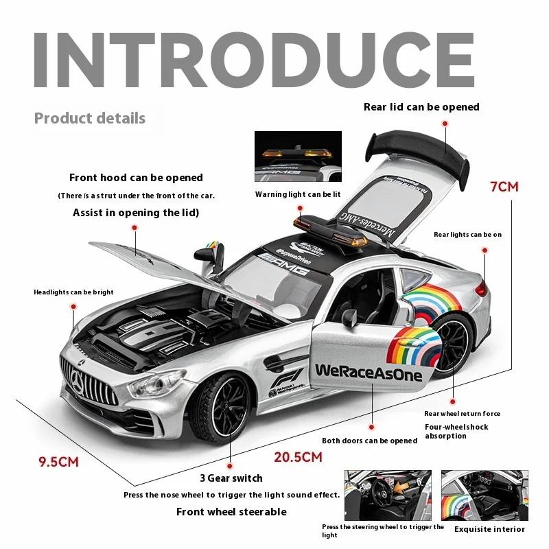 1/24 Автомобиль Benz Safety Battery Amg Battery F1, Тип модели, с фарами, подходит для коллекционирования гоночных автомобилей