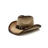 Three-dimensional Embroidery Handmade Straw Hat Western Cowboy Hat Men Cap Outdoor Women Hat Light Luxury