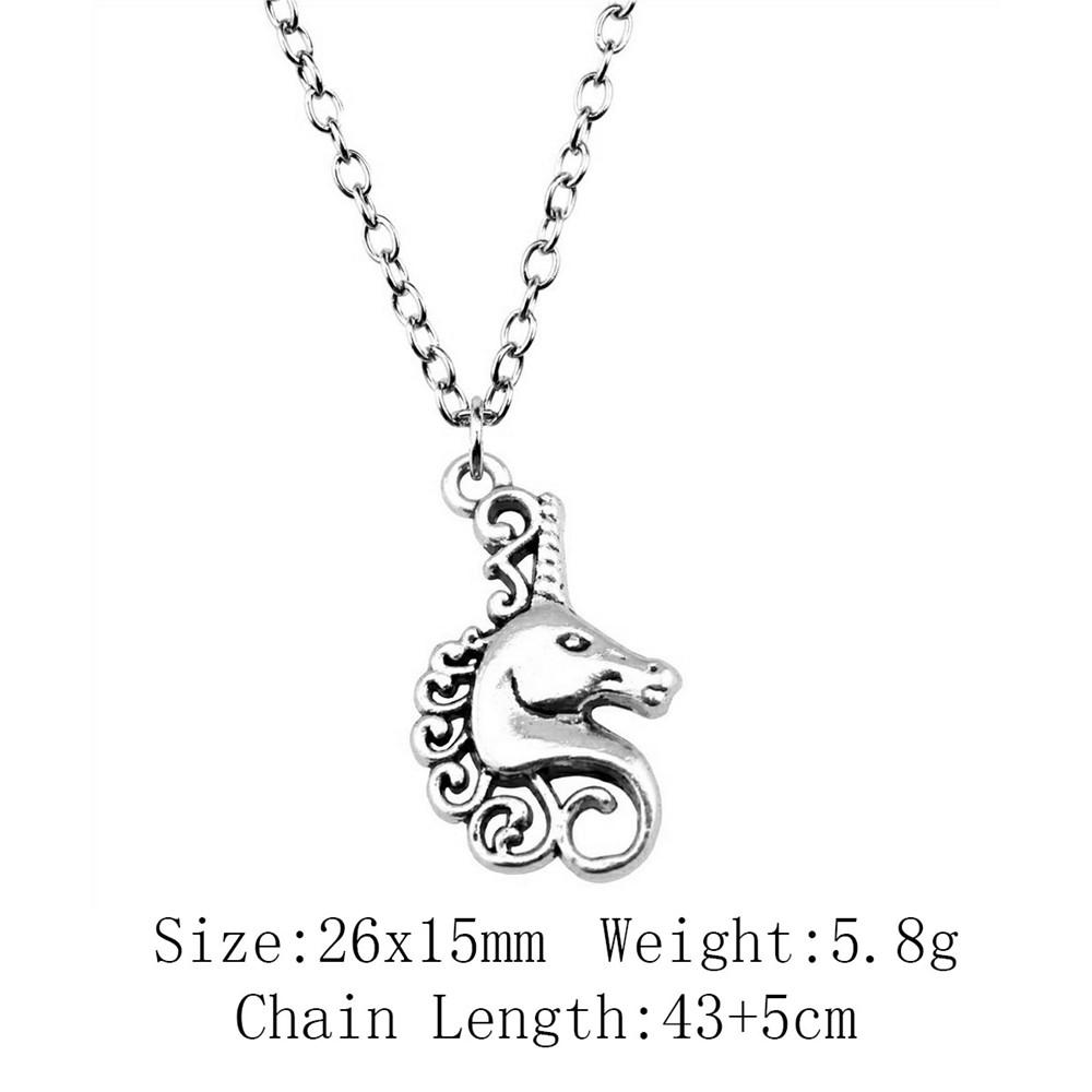Подарки для женщин винтажное ожерелье лошадь единорог ожерелье на шею 43 см цепи предметы мужское ожерелье