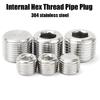 Silver Male Thread Hexagon Plug 304 Stainless Steel Tube Plug Sealing Pipe Port  Hardware