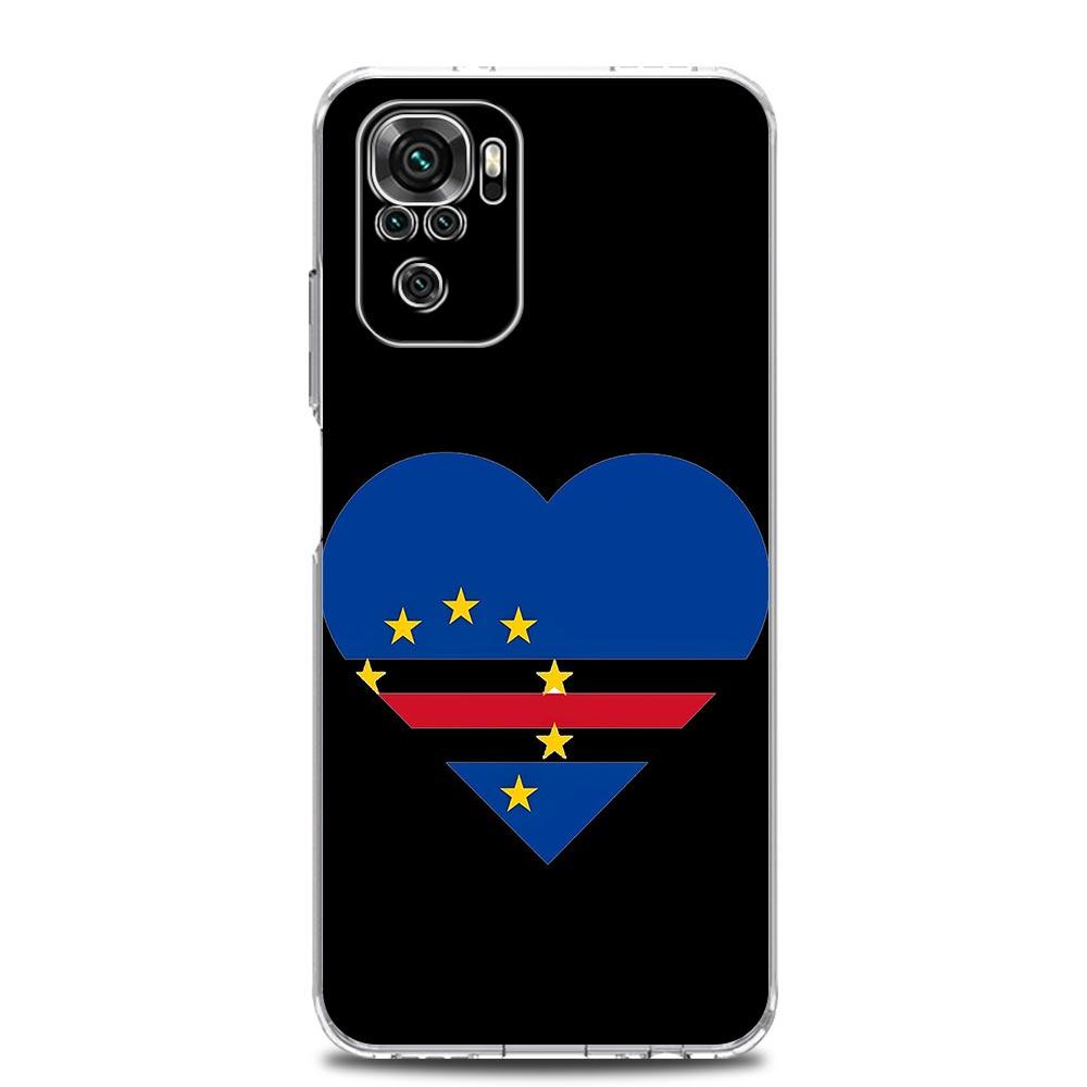 Чехол для телефона для Xiaomi Redmi Note 14 13 12 4G 9S 9 10 11 Pro Plus 5G 14C 13C 12C 10C 9A Прозрачный Мягкий ТПУ Чехол Флаг Кабо-Верде