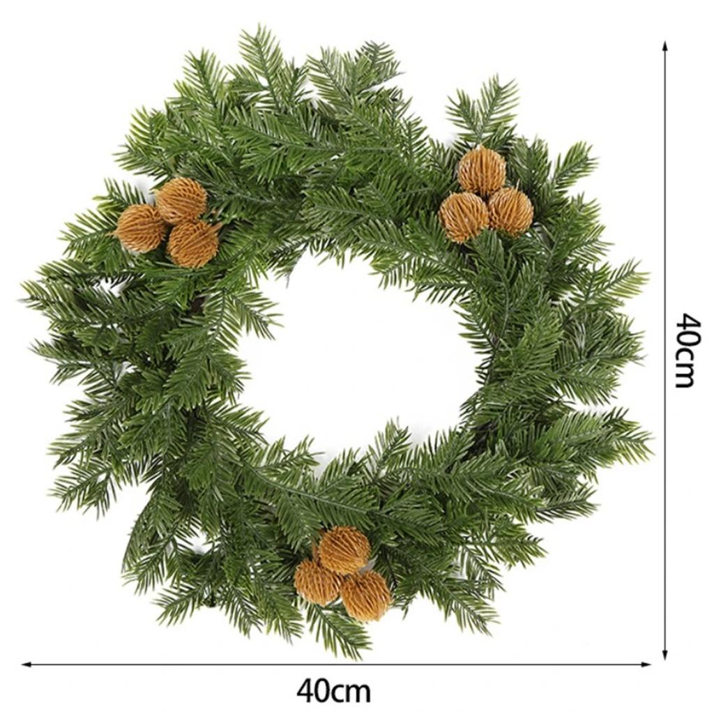 Artificial Christmas Decoration Festive Atmosphere Front Door Decor Artificial Wreath Easy To Hang Flexible Decoration
