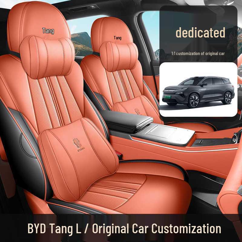 Полное покрытие сидений BYD Tang L DMI/EV - Дышащие перфорированные чехлы для всех сезонов