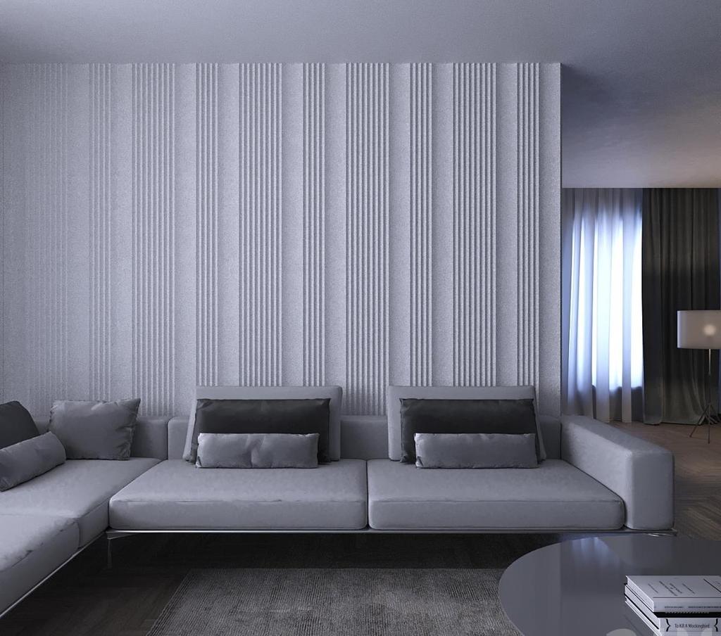 3D Wall Panel Mold for Gypsum, Plaster or Concrete Tile for Decorative Wall Panels 'Fusion'