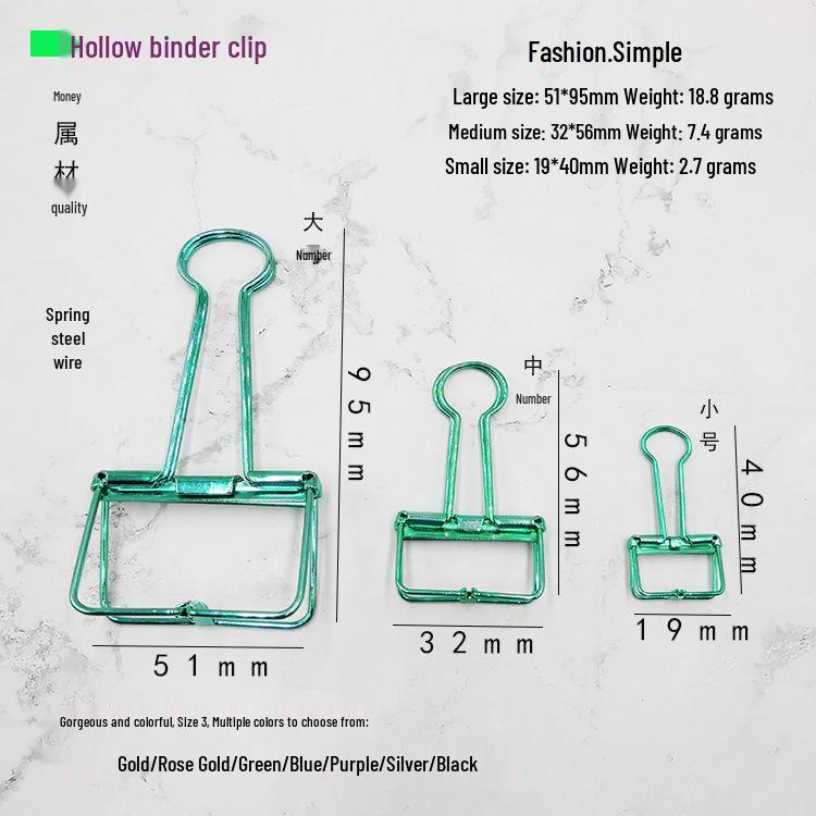 Electroplated Gold Fishtail Metal Clip: Creative Hollow Office and Book Clip