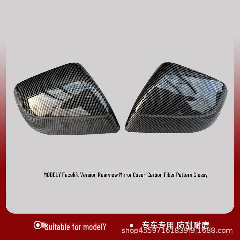 Tesla Model Y Carbon Fiber Rearview Mirror Cover - 25 Years Applicable Decorative Accessory