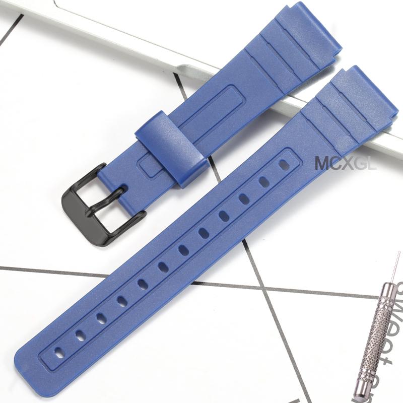 Смоляные Аксессуары для Часов Подходят для Casio F-91W F-84 F-94 F-105 Мужской Сменный Ремешок Водонепроницаемый Ремешок для Часов Резиновый Ремешок
