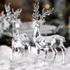 Plastic Crystal Deer Figurines Transparent Reindeer Desktop Ornament Christmas Decoration Desk Accessories Furniture for Display
