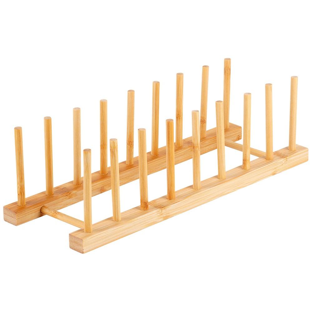Bamboo lid and plate stand 34.5x12x12 cm