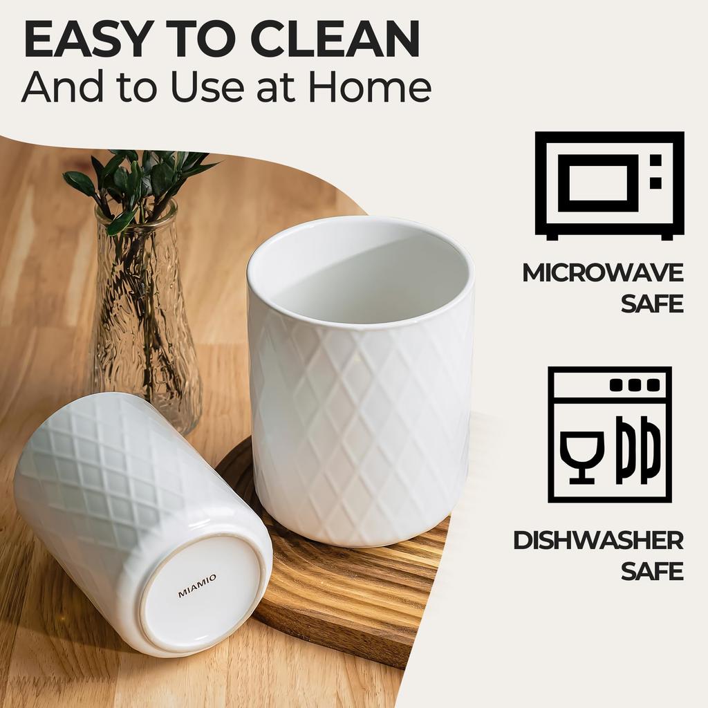 MIAMIO Керамический органайзер для кухонной утвари Фермерский декор для организации столешниц и хранения кухонных принадлежностей и аксессуаров Коллекция Palmanova - Держатель/Кухня