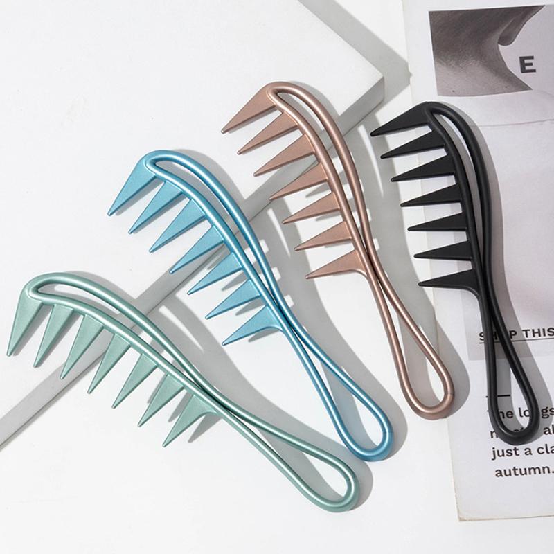 Hair Salon Large Tooth Wide Comb Smoothing Comb Household Oil Head Men'S Back Hollow Comb Styling Tools Barber Accessories
