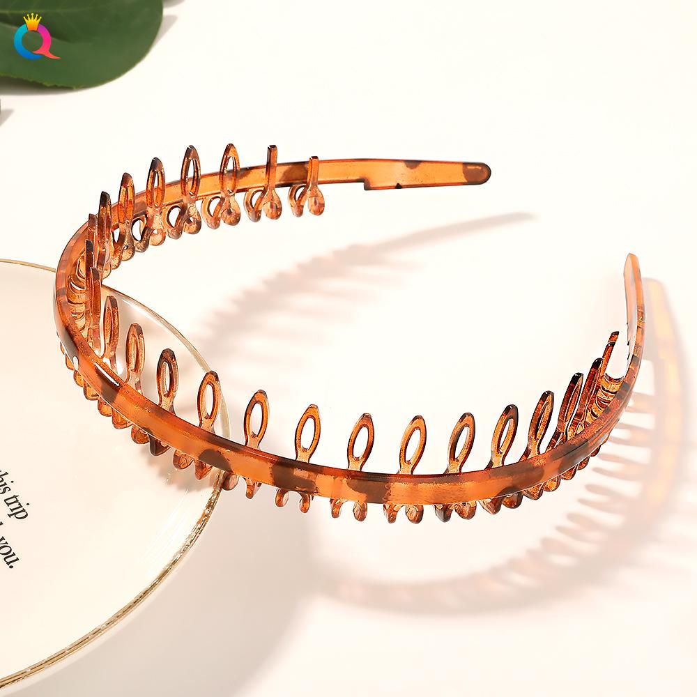 Нескользящая зубчатая повязка на голову с нажимом на волосы, челка, сломанная повязка на голову, простая черная коричневая повязка на голову для женщин