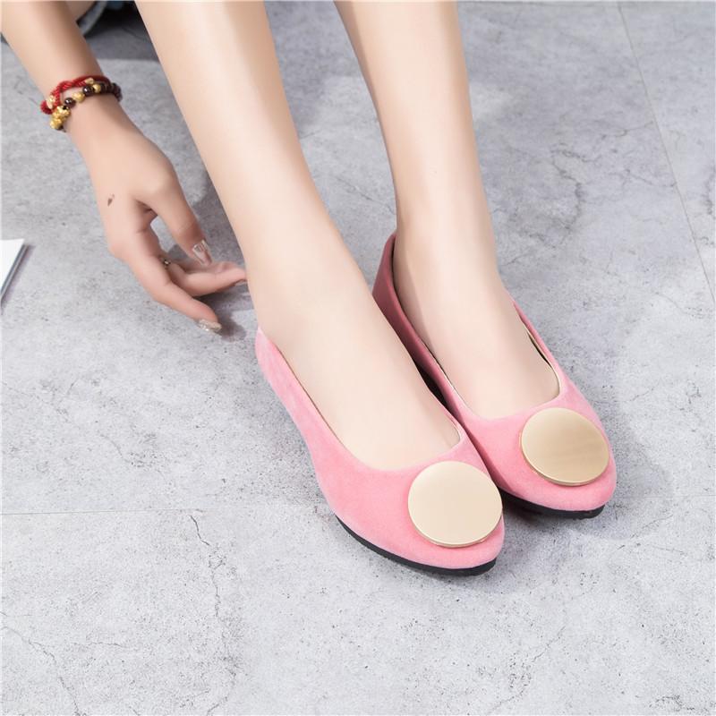 Женские однотонные удобные повседневные туфли без шнуровки большого размера на плоской мелкой подошве для девочек