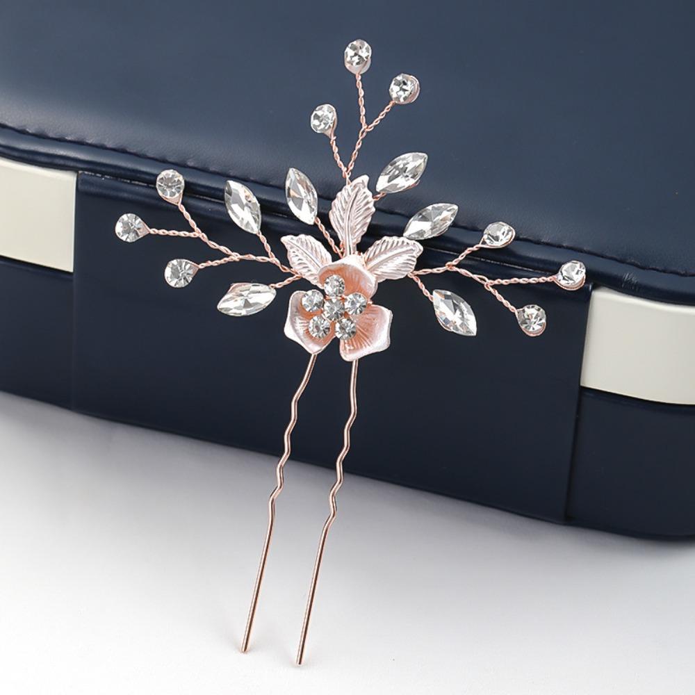 Rhinestone Crystal Flower Hairpins Hair Jewelry Vine Hair Pin Graduation Ceremonies