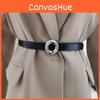 Slim Leather Ladies Waist Belt With Alloy Clasp For Modern Casual And Work Looks