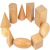 Wooden Geometric Solids 3-D Shapes Montessori Learning Education Math Toys Resources for School Home
