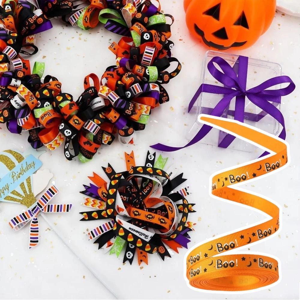 10 Yards Halloween Gift Wrap Ribbon DIY Crafts Printed Ribbon Party Favor Ribbon Home Decor