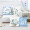 Spring Floral Rustic Style Pillowcasebedroom Living Room Sofa Home Decor Polyester Cushion Cover With Zipper
