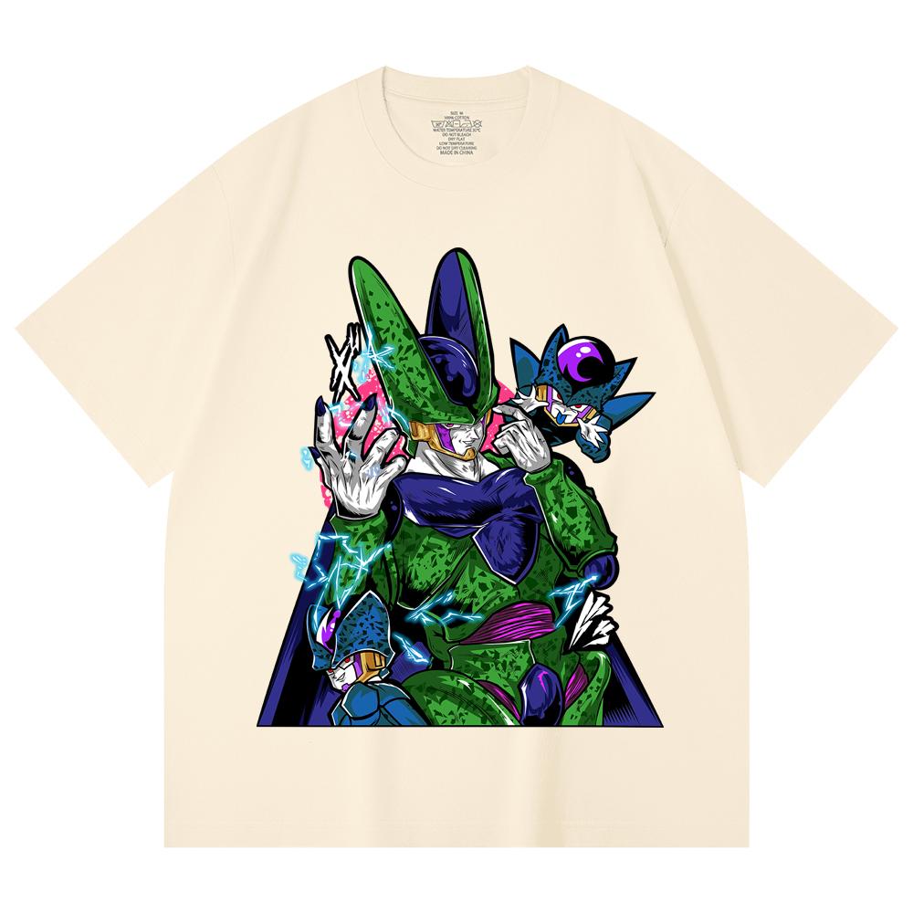 230 г/м² 100% хлопок Dragon Ball V29 Принт Cell Унисекс Тяжелая хлопковая футболка