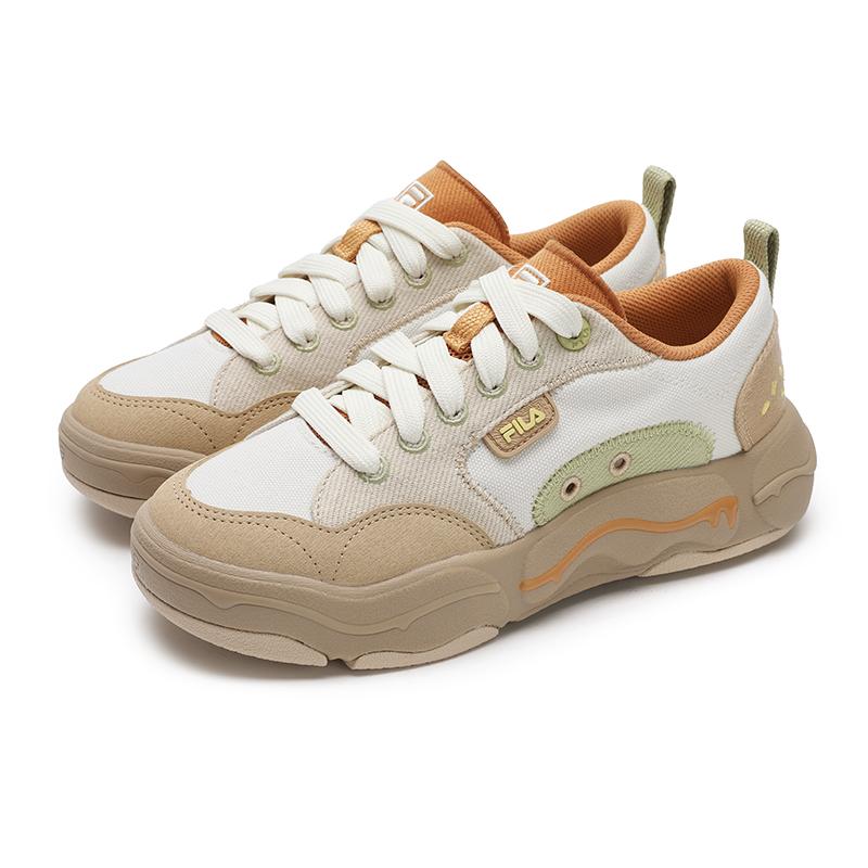 Fila Burger Fashion Универсальные Модные Повседневные Удобные Низкие парусиновые кеды Женские кроссовки Белый Коричневый F12W532301FBB