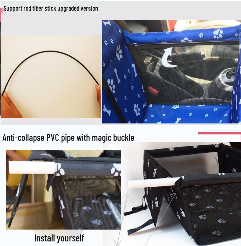 Breathable Mesh Waterproof Pet Car Seat Bag & Travel Hanging Carrier