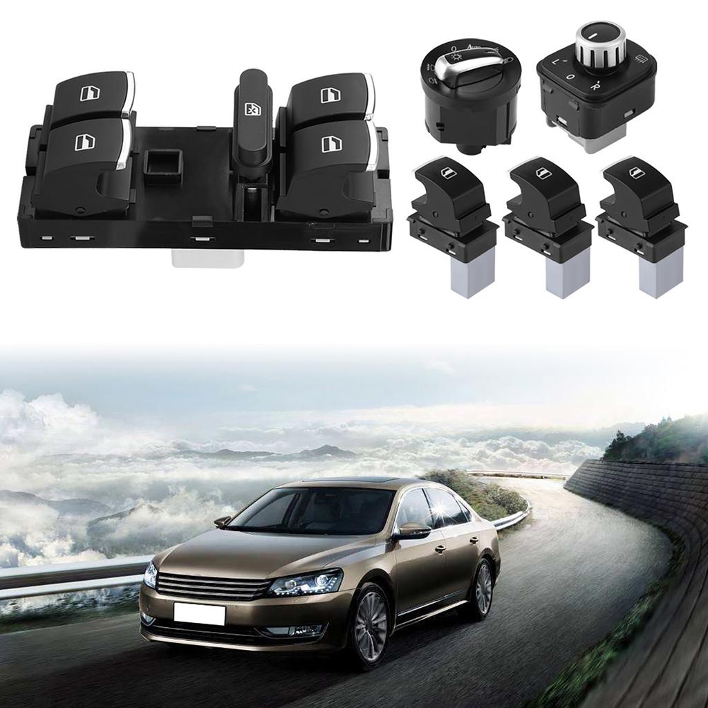 6 шт. хромированный комплект переключателей фар и зеркал для B6 CC MK5 MK6