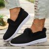 Female Shoes On Sale 2024 New One Kick Women Flats Winter Round Toe Plush Fleece for Warmth Solid Flat Casual Comfortable Shoes