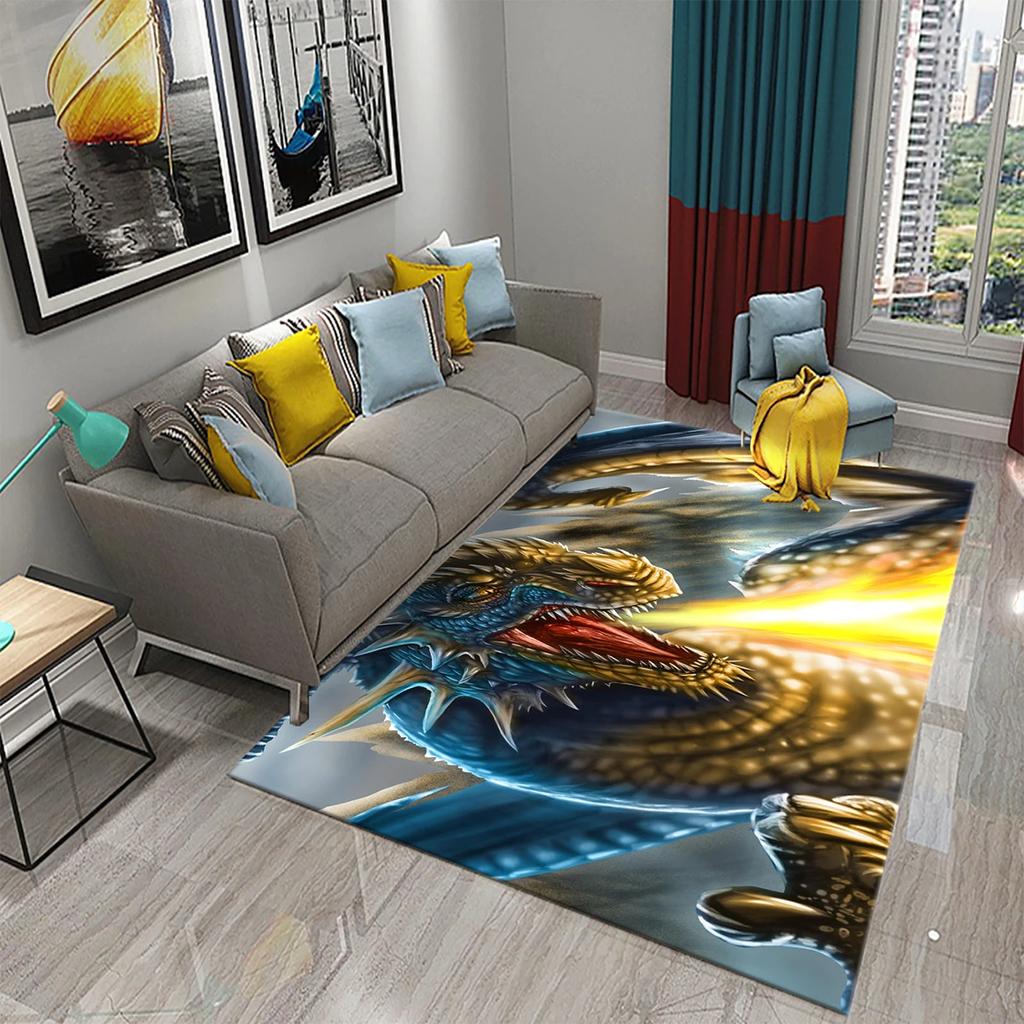 Dragon Animal Carpet for Living Room Bedroom Bathroom Soft Non-slip Mat Carpets Creative Fashion Door Large Mat Bath Mats Gifts