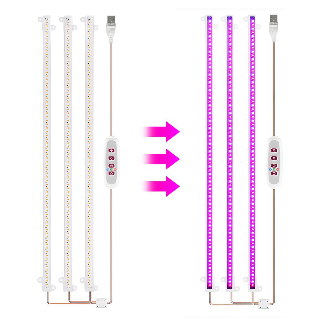 LED Plant Grow Light Strips 8W 168LED 4000K 169.2lm Bright Grow Lamp with 8H/12H/16H Timer 5