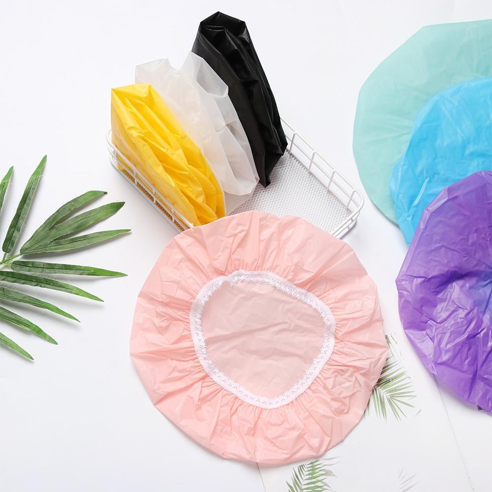 Salon Product Bathroom Supplies Hair Protect Bathing Shower Cap Waterproof Hats Elastic Band