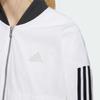 adidas Полосатая повседневная куртка на молнии с логотипом и цветными блоками, женская куртка белого цвета H09760
