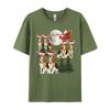 Green And White Graphic T Shirt Beagle Reindeer Christmas Dog Riding Tshirt Black Tops Shirt Fitted Cotton Student T Shirts