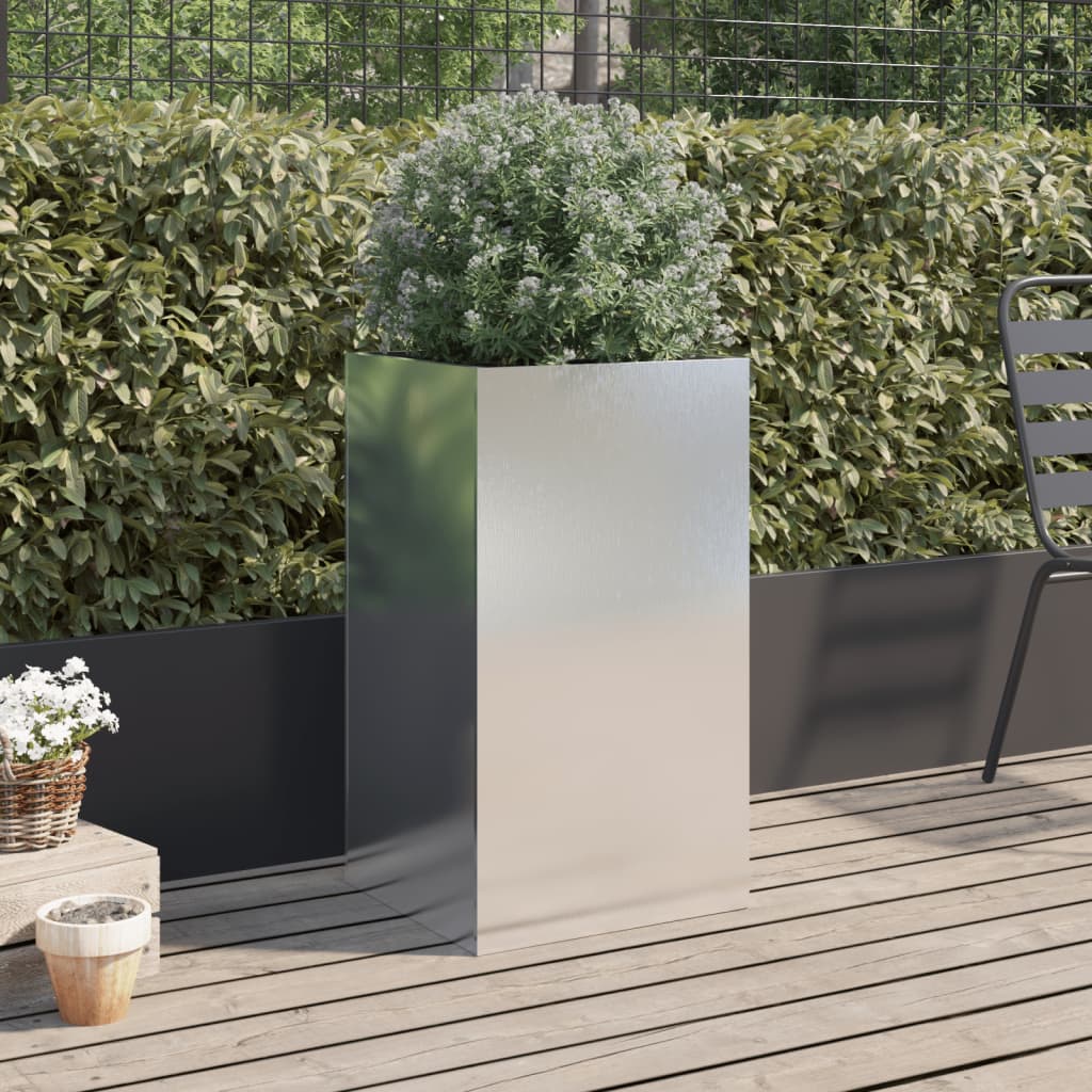 Plant Pot Silver 42x38x75 cm Stainless Steel