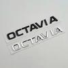 AAABU1 Car  Chrome Black Logo Octavia Emblem Letters Car Rear Trunk Sticker For Skoda Octavia 1 2 3 4 MK3 MK4 MK5 RS VRS Accessories