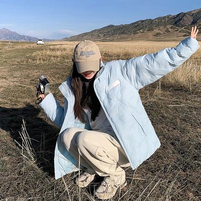 Новая зимняя хлопковая одежда женская толстая хлопковая одежда на пуху маленькая ромбовидная стеганая куртка куртка со стойкой