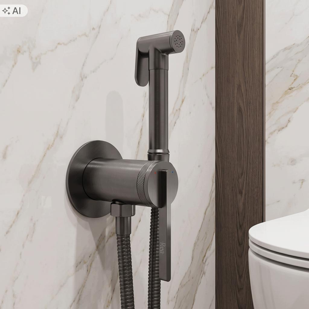 Brush Grace Titanium Dark Gray Concealed Bidet Faucet
