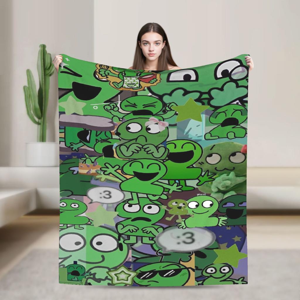Cartoon Blankets Bfdi Flannel Funny Warm Throw Blanket for Home Autumn/Winter